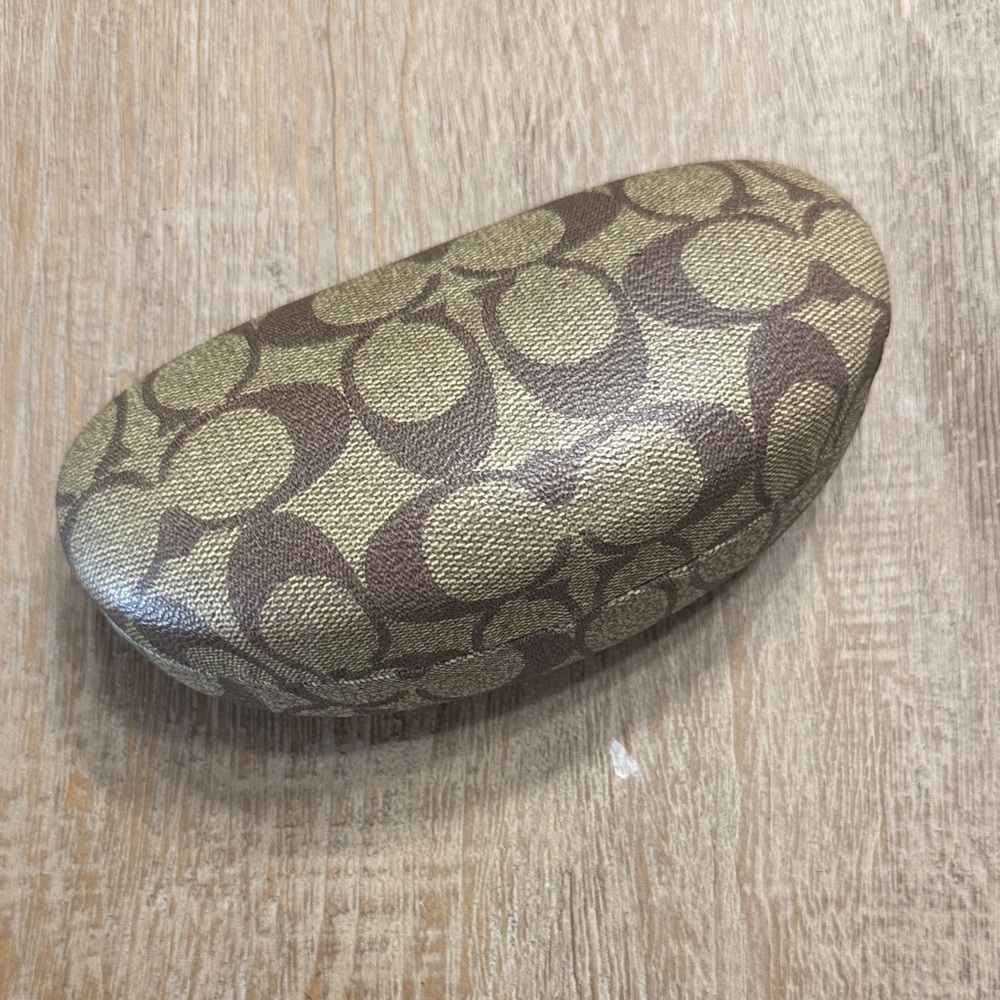 Coach Signature Brown and Tan Eyeglass/Sunglass Case